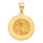 Load image into Gallery viewer, 14K Yellow Gold Hollow Polished/Satin Round Spanish Escapulario Reversible Medal