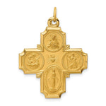 Load image into Gallery viewer, 14K Yellow Gold Solid Polished/Satin Large 4-Way Medal