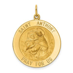 Load image into Gallery viewer, 14K Yellow Gold Solid Polished/Satin Large Round St. Anthony Medal