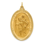 Load image into Gallery viewer, 14K Yellow Gold Solid Polished/Satin Extra Large Beaded Edge St. Christopher Medal