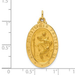 Load image into Gallery viewer, 14K Yellow Gold Solid Polished/Satin Medium Oval St. Christopher Medal