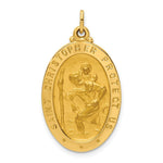 Load image into Gallery viewer, 14K Yellow Gold Solid Polished/Satin Medium Oval St. Christopher Medal