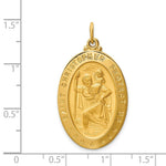 Load image into Gallery viewer, 14K Yellow Gold Solid Polished/Satin Large Oval St. Christopher Medal
