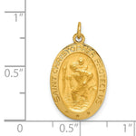 Load image into Gallery viewer, 14K Yellow Gold Solid Polished/Satin Small Oval St. Christopher Medal