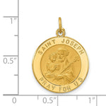 Load image into Gallery viewer, 14K Yellow Gold Solid Polished/Satin Small Round St. Joseph Medal