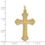 Load image into Gallery viewer, 14K Yellow Gold Hollow Polished Woven Fleur de Lis Cross