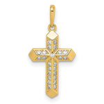Load image into Gallery viewer, 14K Yellow Gold Cross CZ Pendant