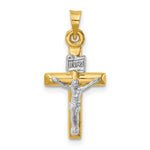 Load image into Gallery viewer, 14K Two-Tone Gold Hollow Crucifix Pendant