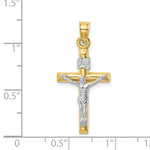 Load image into Gallery viewer, 14K Two-Tone Gold Hollow Crucifix Pendant