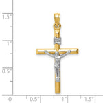 Load image into Gallery viewer, 14K Two-Tone Gold Hollow Crucifix Pendant