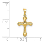 Load image into Gallery viewer, 14K Yellow Gold Budded Cross Charm