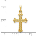 Load image into Gallery viewer, 14K Yellow Gold Hollow Fleur De Lis Cross Pendant