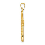 Load image into Gallery viewer, 14K Yellow Gold Hollow Fleur De Lis Cross Pendant