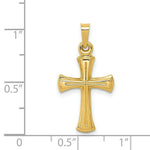 Load image into Gallery viewer, 14K Yellow Gold Hollow Cross Pendant 27mm length