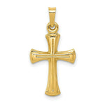 Load image into Gallery viewer, 14K Yellow Gold Hollow Cross Pendant 27mm length