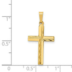 Load image into Gallery viewer, 14K Yellow Gold Diamond-cut Hollow Cross Pendant