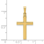 Load image into Gallery viewer, 14K Yellow Gold Hollow Cross Pendant 28mm length