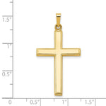 Load image into Gallery viewer, 14K Yellow Gold Hollow Cross Pendant 36mm length