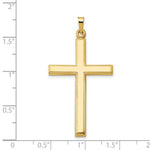 Load image into Gallery viewer, 14K Yellow Gold Hollow Cross Pendant 44mm length