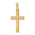 Load image into Gallery viewer, 14K Yellow Gold Hollow Cross Pendant 22mm length
