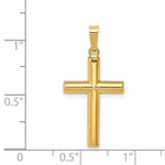Load image into Gallery viewer, 14K Yellow Gold Hollow Cross Pendant 25mm length