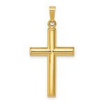 Load image into Gallery viewer, 14K Yellow Gold Hollow Cross Pendant 30mm length