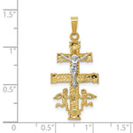 Load image into Gallery viewer, 14K Two-tone Gold Cara Vaca Crucifix Pendant