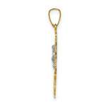 Load image into Gallery viewer, 14K Two-tone Gold Cara Vaca Crucifix Pendant