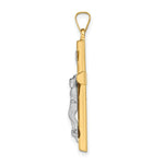 Load image into Gallery viewer, 14K Two-tone Gold INRI Hollow Crucifix Pendant 39mm length