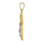 Load image into Gallery viewer, 14K Two-tone Gold INRI Hollow Crucifix Pendant 28mm length