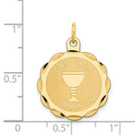 Load image into Gallery viewer, 14K Yellow Gold First Holy Communion Disc Charm