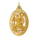 Load image into Gallery viewer, 14K Yellow Gold Saint Christopher Medal Pendant 17mm width