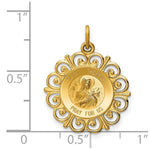 Load image into Gallery viewer, 14K Yellow Gold Saint Theresa Medal Charm 20mm width