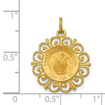 Load image into Gallery viewer, 14K Yellow Gold Saint Francis of Assisi Medal Pendant 19mm width