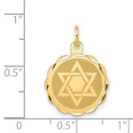 Load image into Gallery viewer, 14K Yellow Gold Solid Star of David Disc Charm