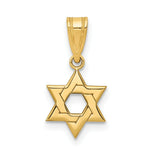 Load image into Gallery viewer, 14K Yellow Gold Star of David Pendant 17mm length