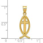 Load image into Gallery viewer, 14K Yellow Gold Ichthus Fish Pendant