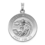 Load image into Gallery viewer, 14K White Gold Saint Michael Medal Pendant 22mm width