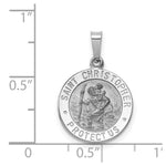 Load image into Gallery viewer, 14K White Gold Saint Christopher Medal Charm 15mm width