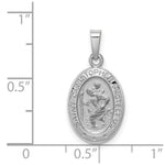 Load image into Gallery viewer, 14K White Gold Saint Christopher Medal Charm 11mm width