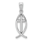 Load image into Gallery viewer, 14K White Gold Cross Ichthus Fish Pendant