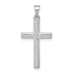 Load image into Gallery viewer, 14K White Gold Hollow Cross Pendant 24mm length