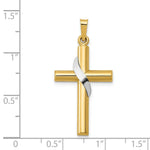 Load image into Gallery viewer, 14K Two-tone Gold Hollow Cross Charm