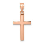 Load image into Gallery viewer, 14K Rose Gold Polished and Beveled Cross Charm Pendant