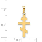 Load image into Gallery viewer, 14K Yellow Gold Eastern Orthodox Cross Charm 27mm length