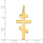 Load image into Gallery viewer, 14K Yellow Gold Eastern Orthodox Cross Pendant 40mm length