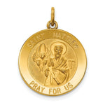 Load image into Gallery viewer, 14K Yellow Gold Saint Matthew Medal Pendant 19mm width
