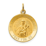 Load image into Gallery viewer, 14K Yellow Gold Our Lady of Mt. Carmel Medal Charm 18mm width