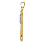 Load image into Gallery viewer, 14K Two-tone Gold Claddagh Cross Pendant 34mm length