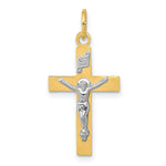 Load image into Gallery viewer, 14K Two-tone Gold INRI Crucifix Pendant 24.5mm length